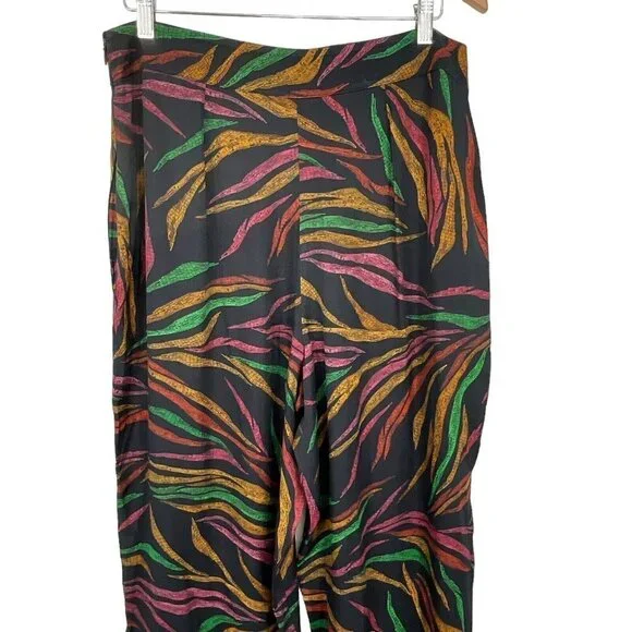 NWT FARM Rio Shinny Zebra Pants Women's L Multicolor Lightweight Viscose Casual - Picture 9 of 15